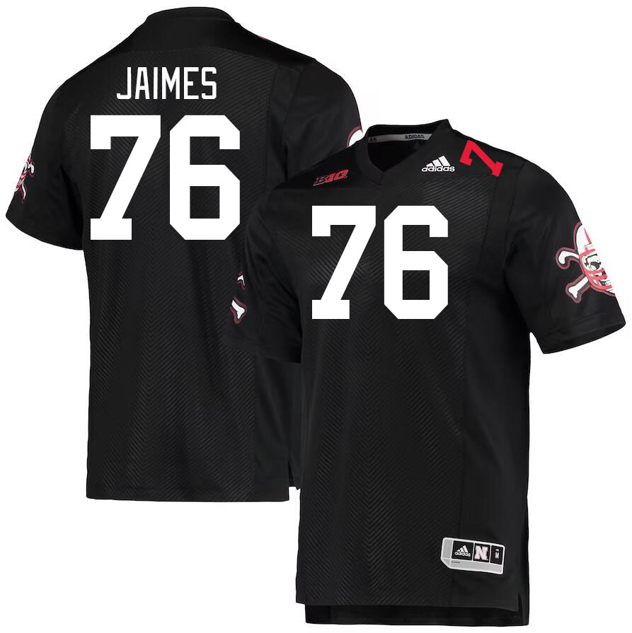 #76 Brenden Jaimes Nebraska Cornhuskers Jerseys Football Stitched-Black